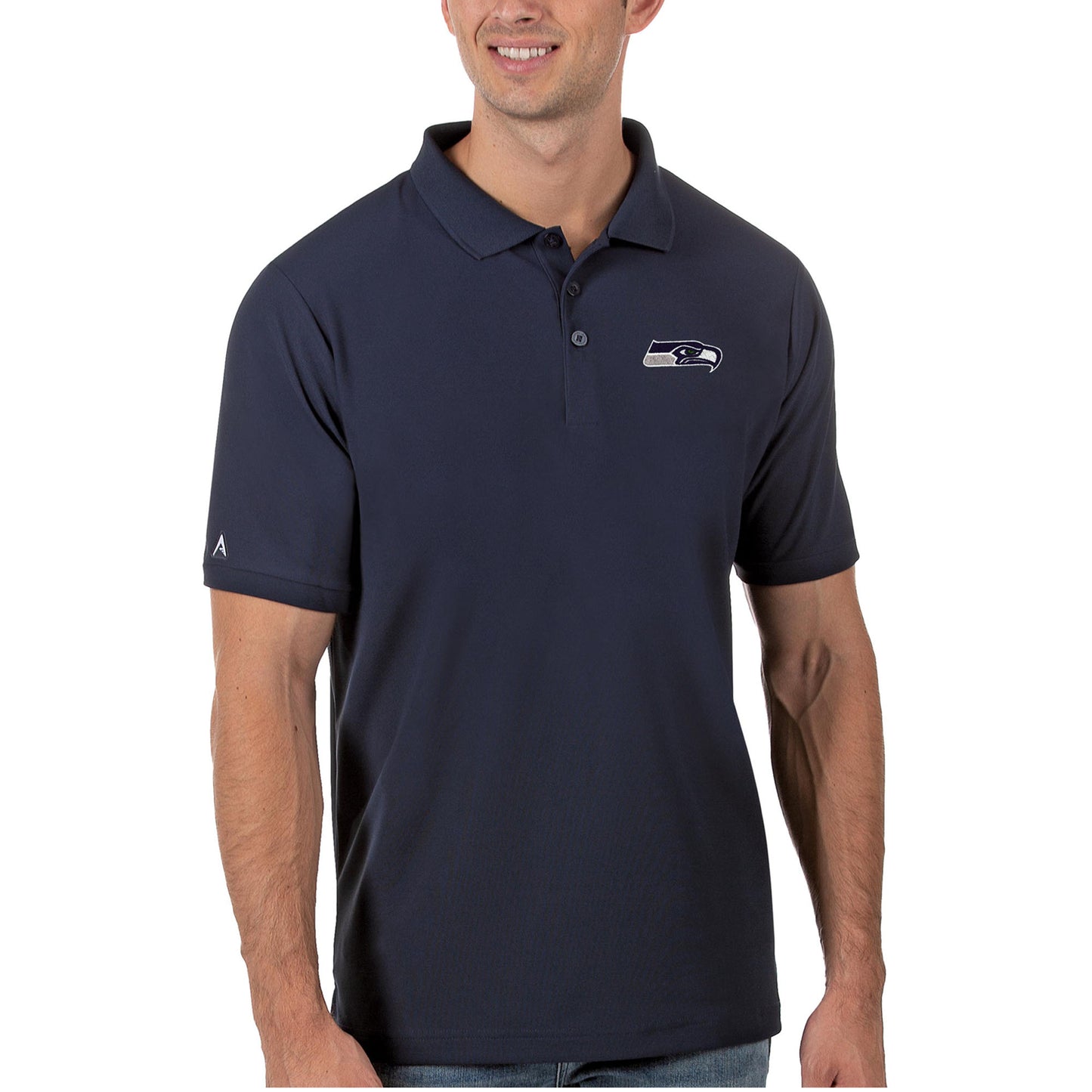 Men's Antigua Navy Seattle Seahawks Legacy Pique Polo