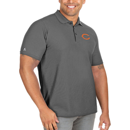 Men's Antigua Charcoal Chicago Bears Big & Tall Legacy Pique Polo