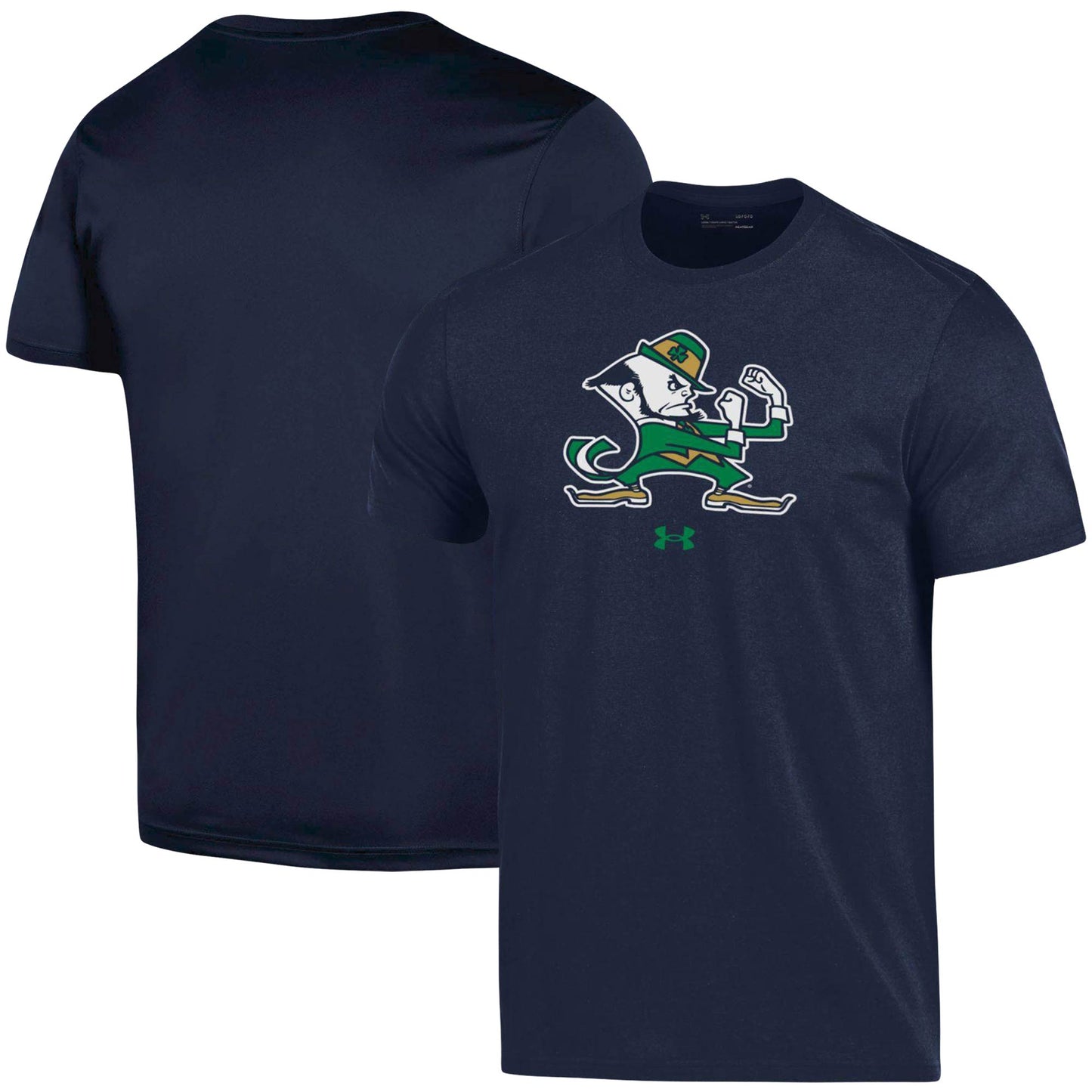 Men's Under Armour Navy Notre Dame Fighting Irish School Mascot Logo Performance Cotton T-Shirt