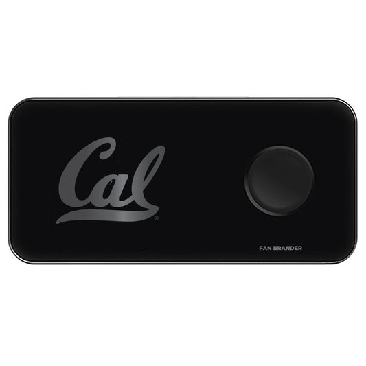 Black Cal Bears 3-in-1 Glass Wireless Charge Pad