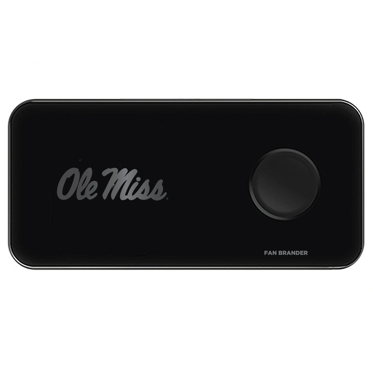 Black Ole Miss Rebels 3-in-1 Glass Wireless Charge Pad