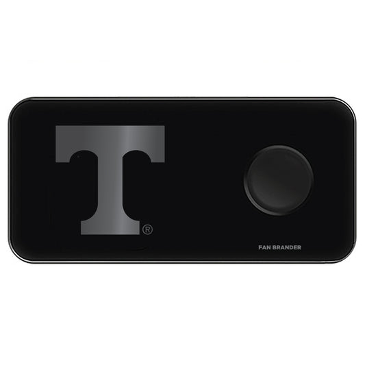 Black Tennessee Volunteers 3-in-1 Glass Wireless Charge Pad