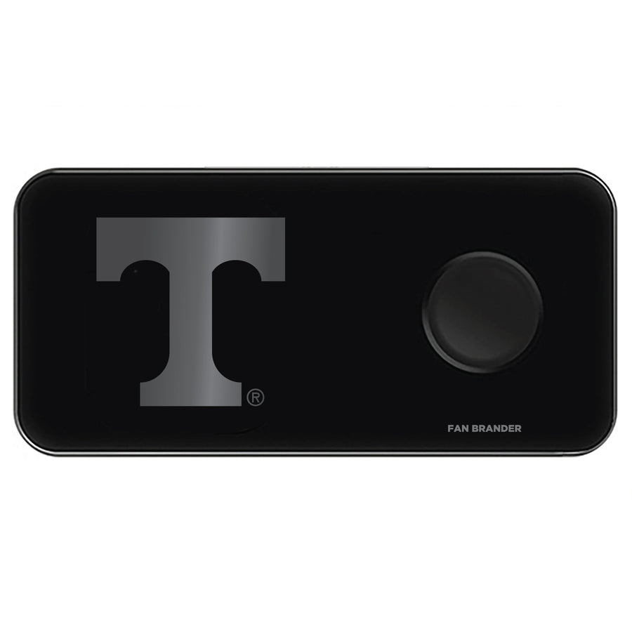 Black Tennessee Volunteers 3-in-1 Glass Wireless Charge Pad