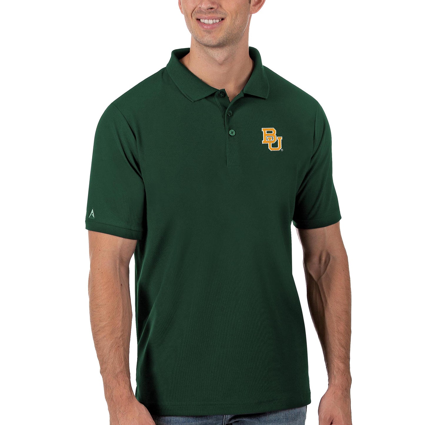 Men's Antigua Green Baylor Bears Legacy Pique Polo