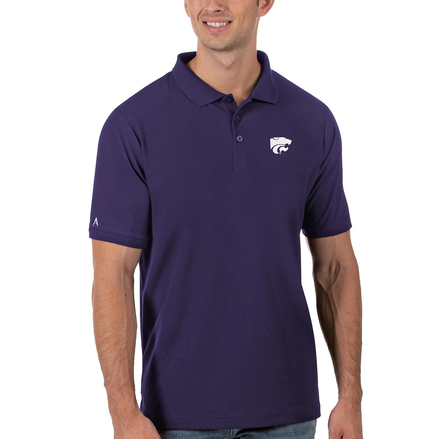 Men's Antigua Purple Kansas State Wildcats Legacy Pique Polo