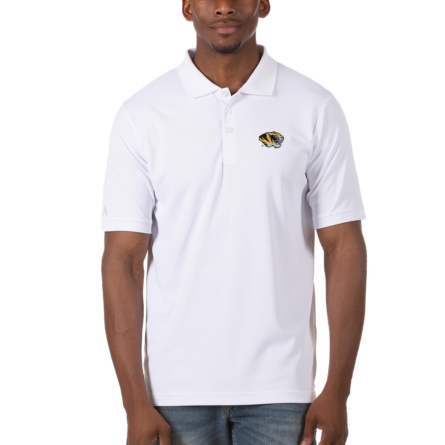 Men's Antigua White Missouri Tigers Legacy Pique Polo