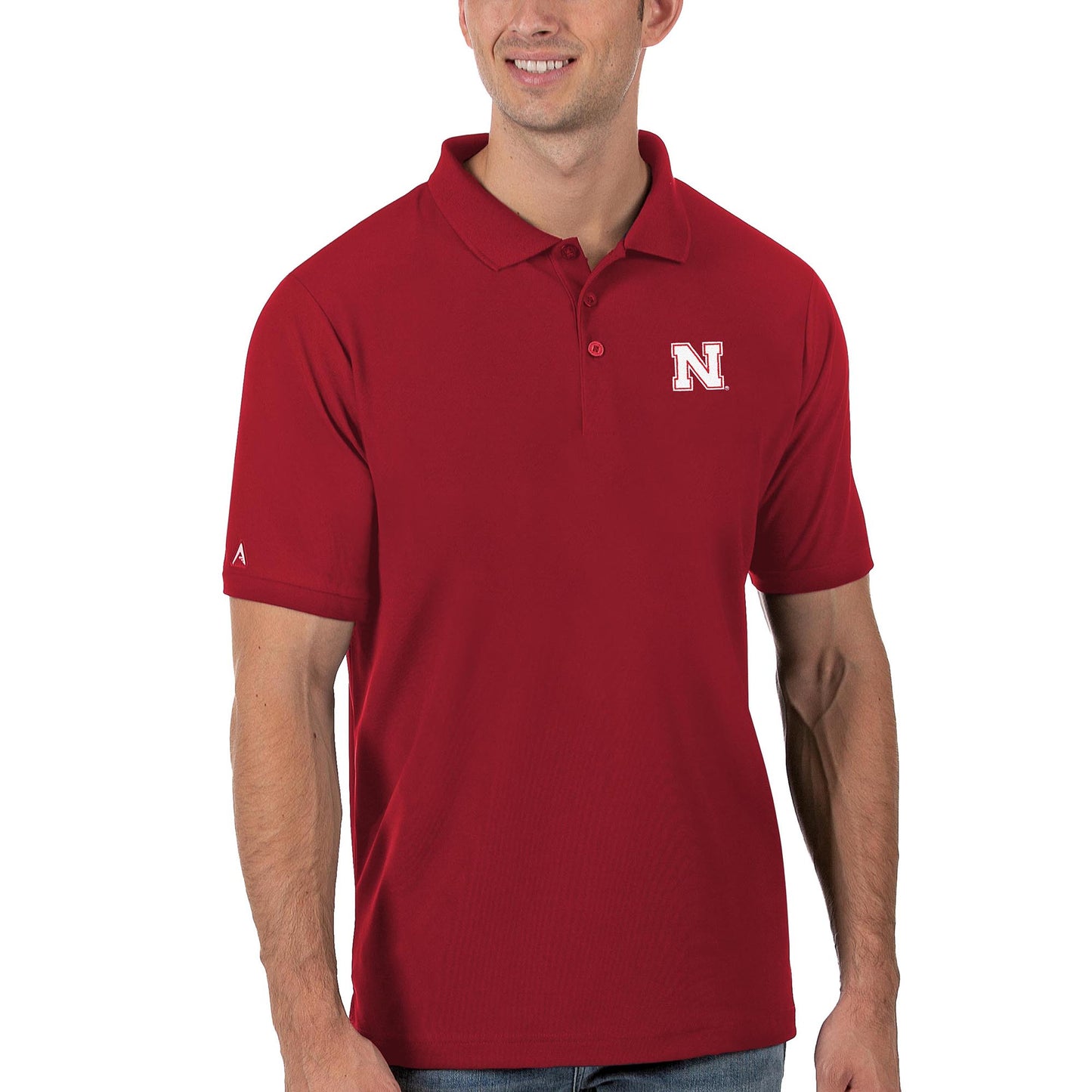 Men's Antigua Scarlet Nebraska Huskers Legacy Pique Polo