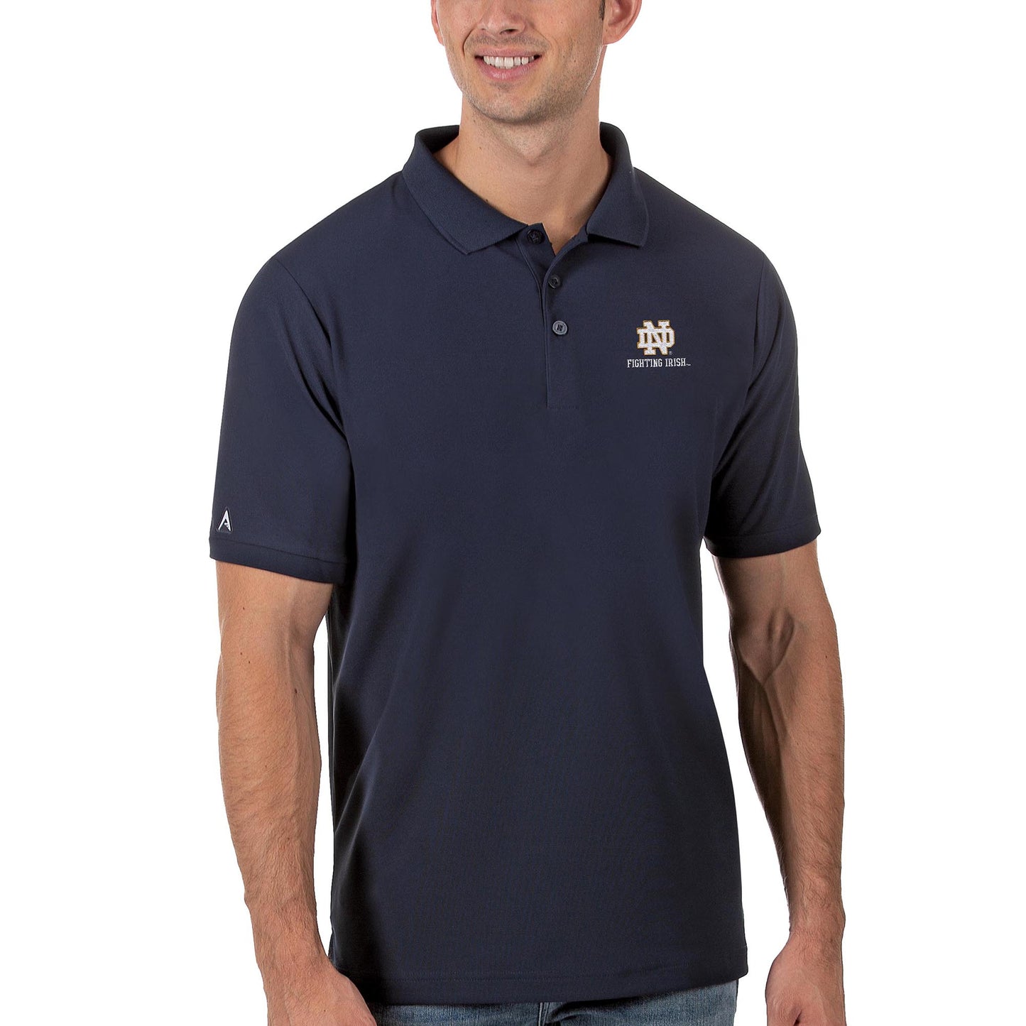 Men's Antigua Navy Notre Dame Fighting Irish Legacy Pique Polo