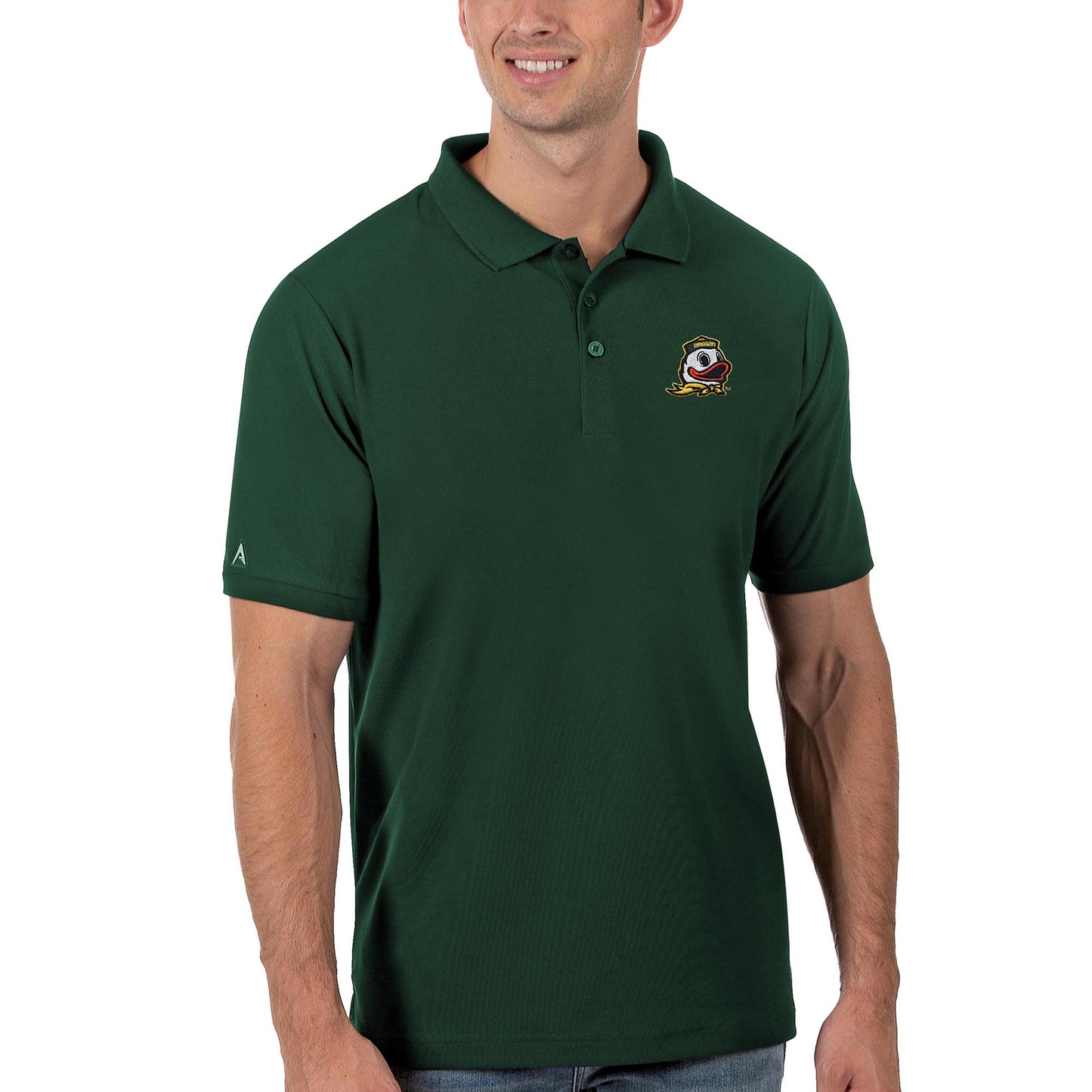 Men's Antigua Green Oregon Ducks Legacy Pique Polo