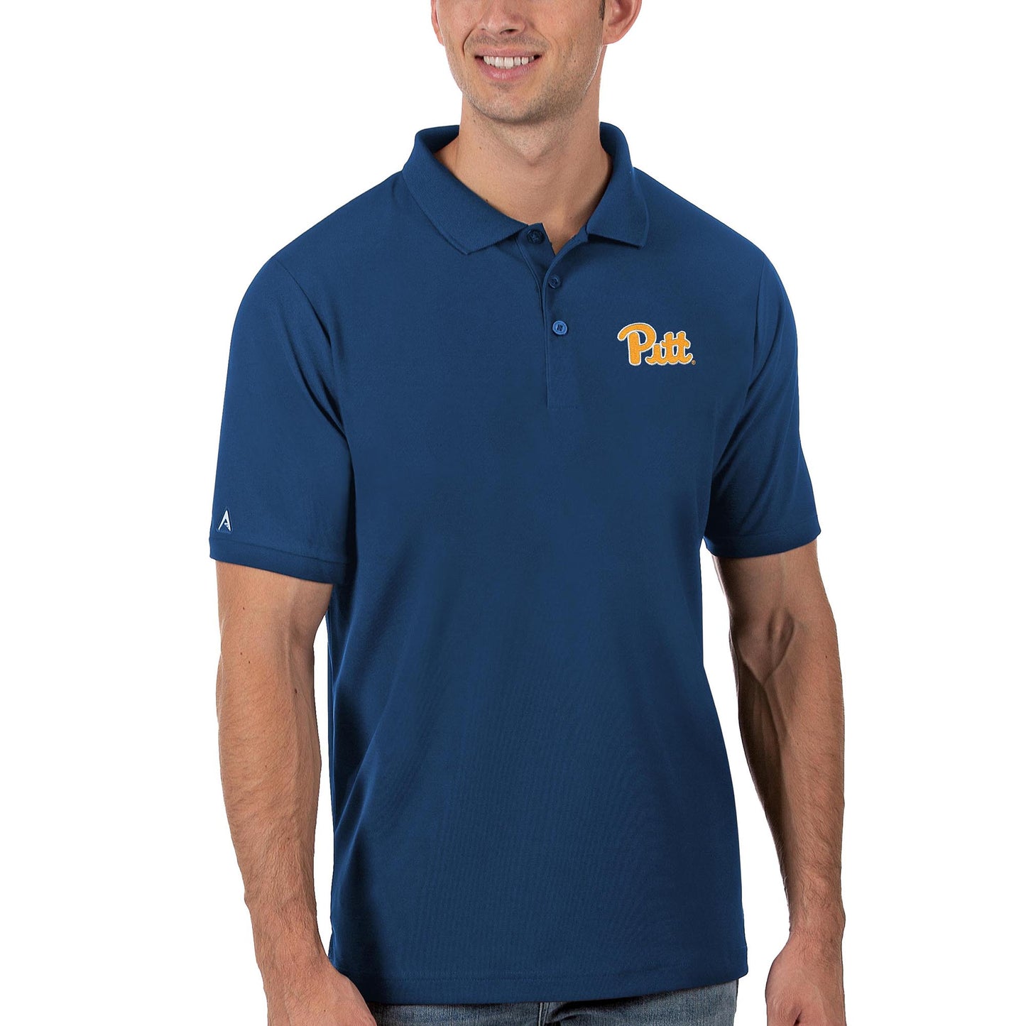 Men's Antigua Royal Pitt Panthers Legacy Pique Polo