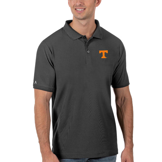 Men's Antigua Anthracite Tennessee Volunteers Legacy Pique Polo