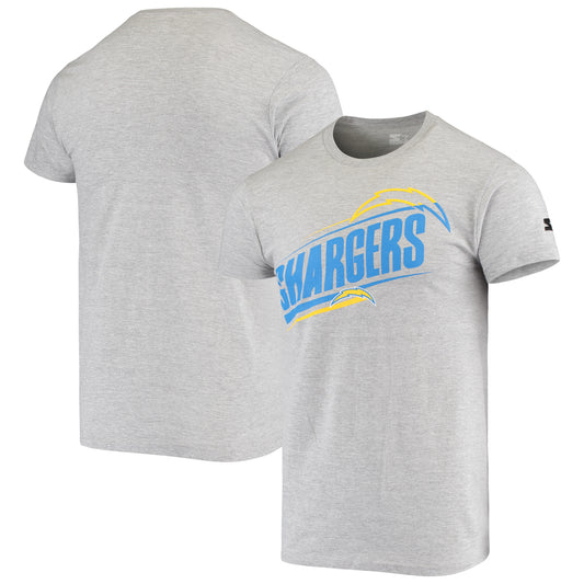 Men's G-III Sports by Carl Banks Heathered Gray Los Angeles Chargers Prime Time T-Shirt