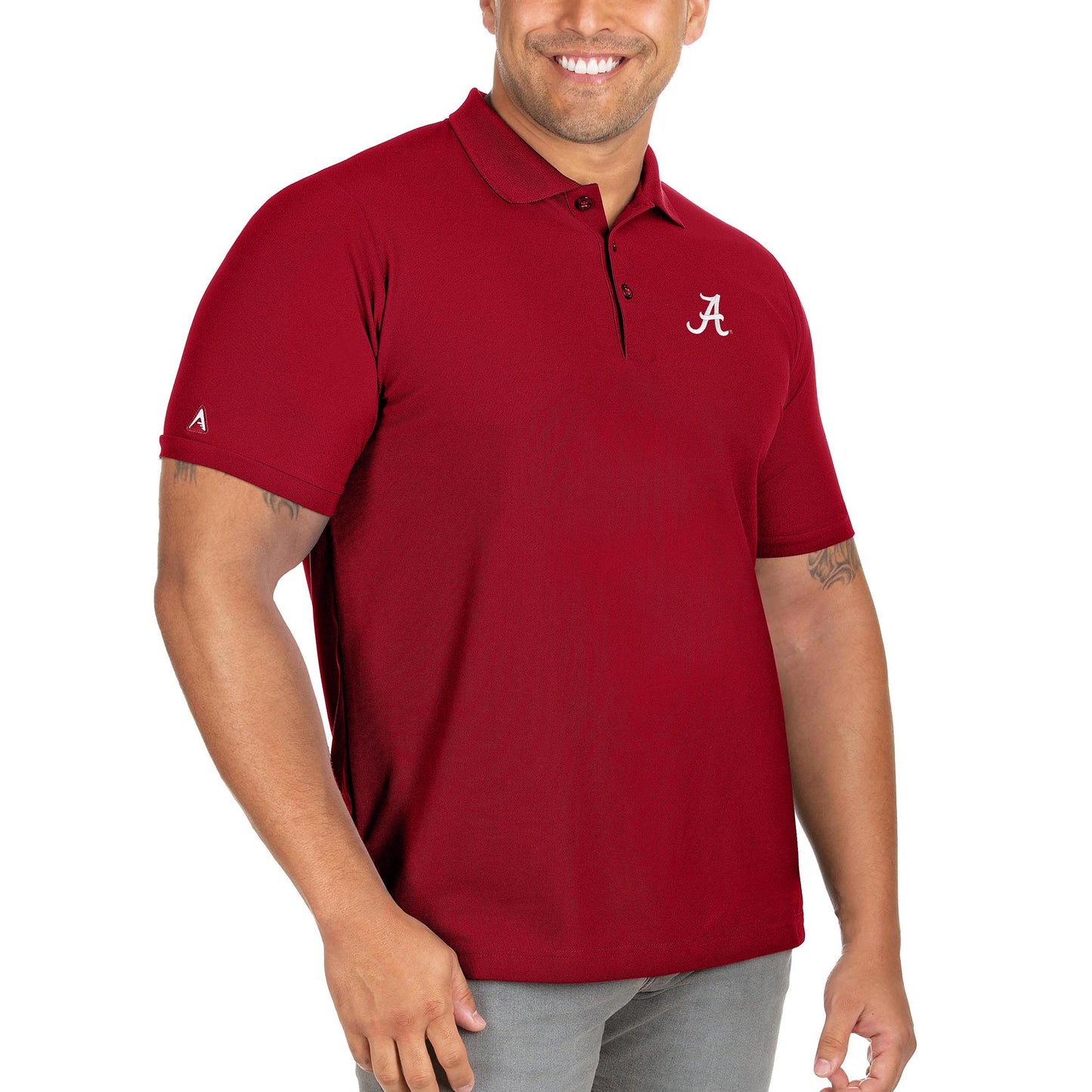 Men's Antigua Crimson Alabama Crimson Tide Big & Tall Legacy Pique Polo