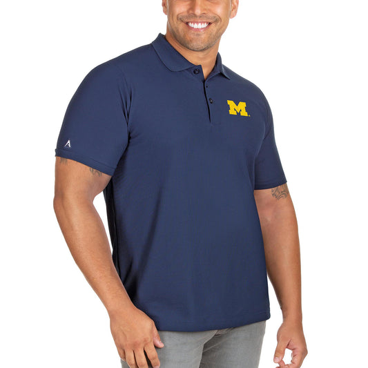 Men's Antigua Navy Michigan Wolverines Big & Tall Legacy Pique Polo