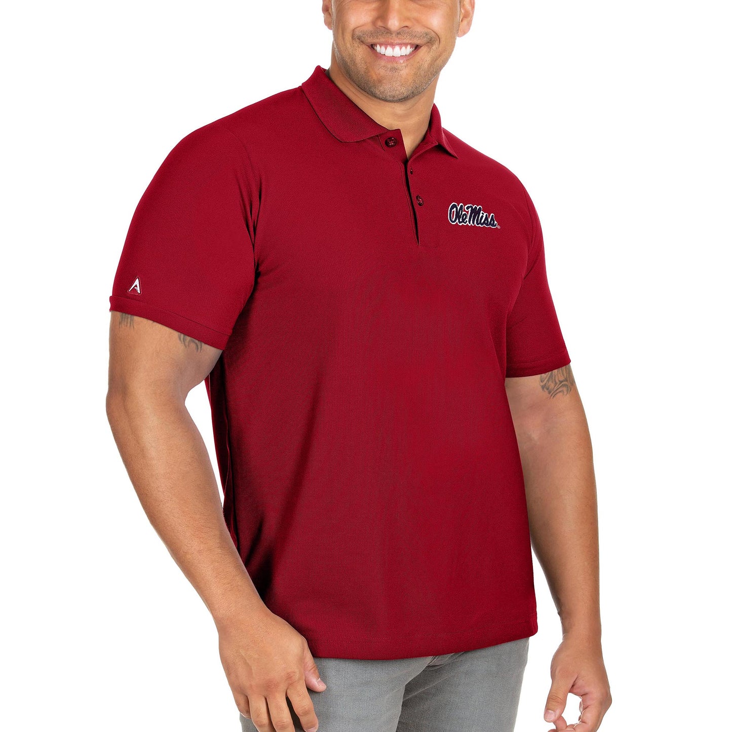 Men's Antigua Red Ole Miss Rebels Big & Tall Legacy Pique Polo