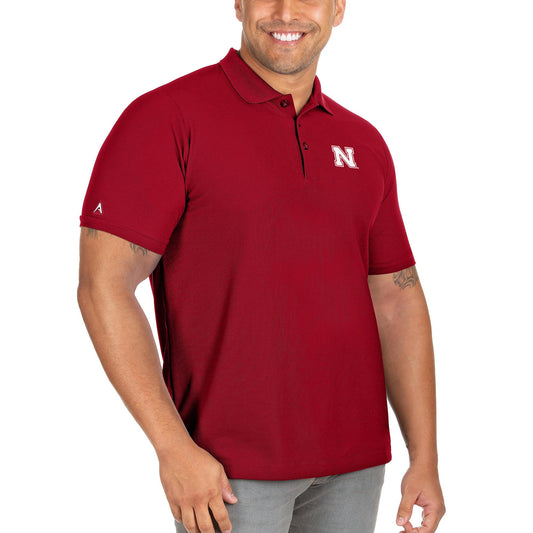 Men's Antigua Scarlet Nebraska Huskers Big & Tall Legacy Pique Polo