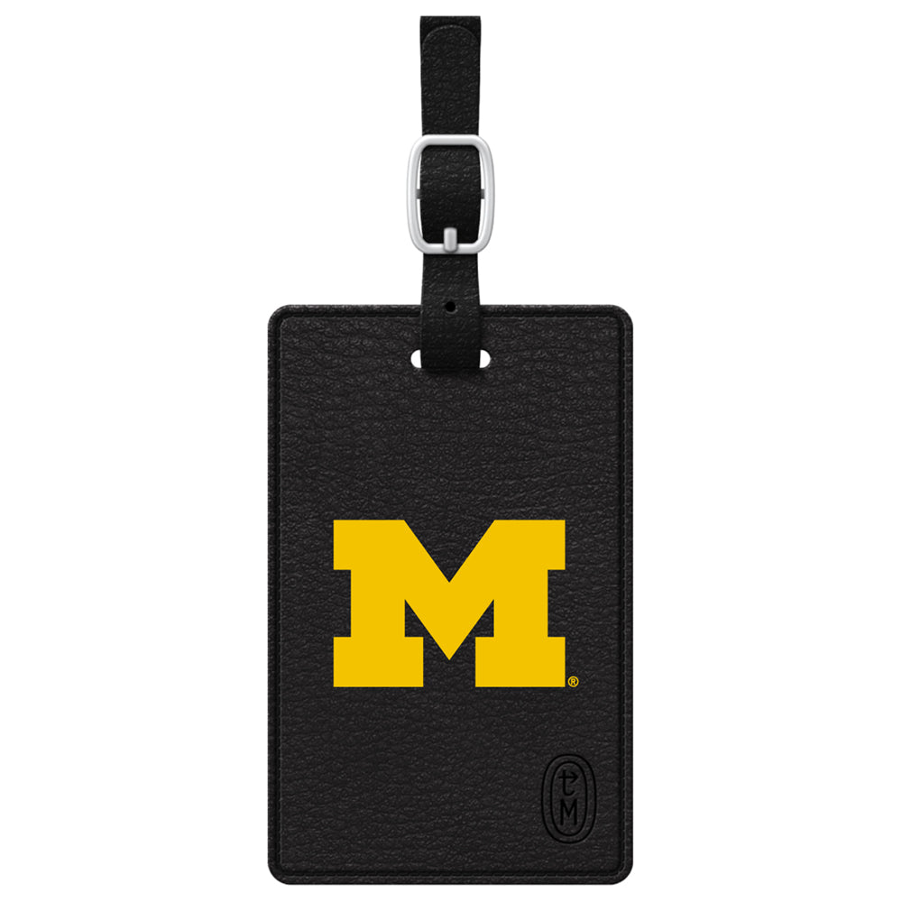 Black Michigan Wolverines V2 Black Bag Tag