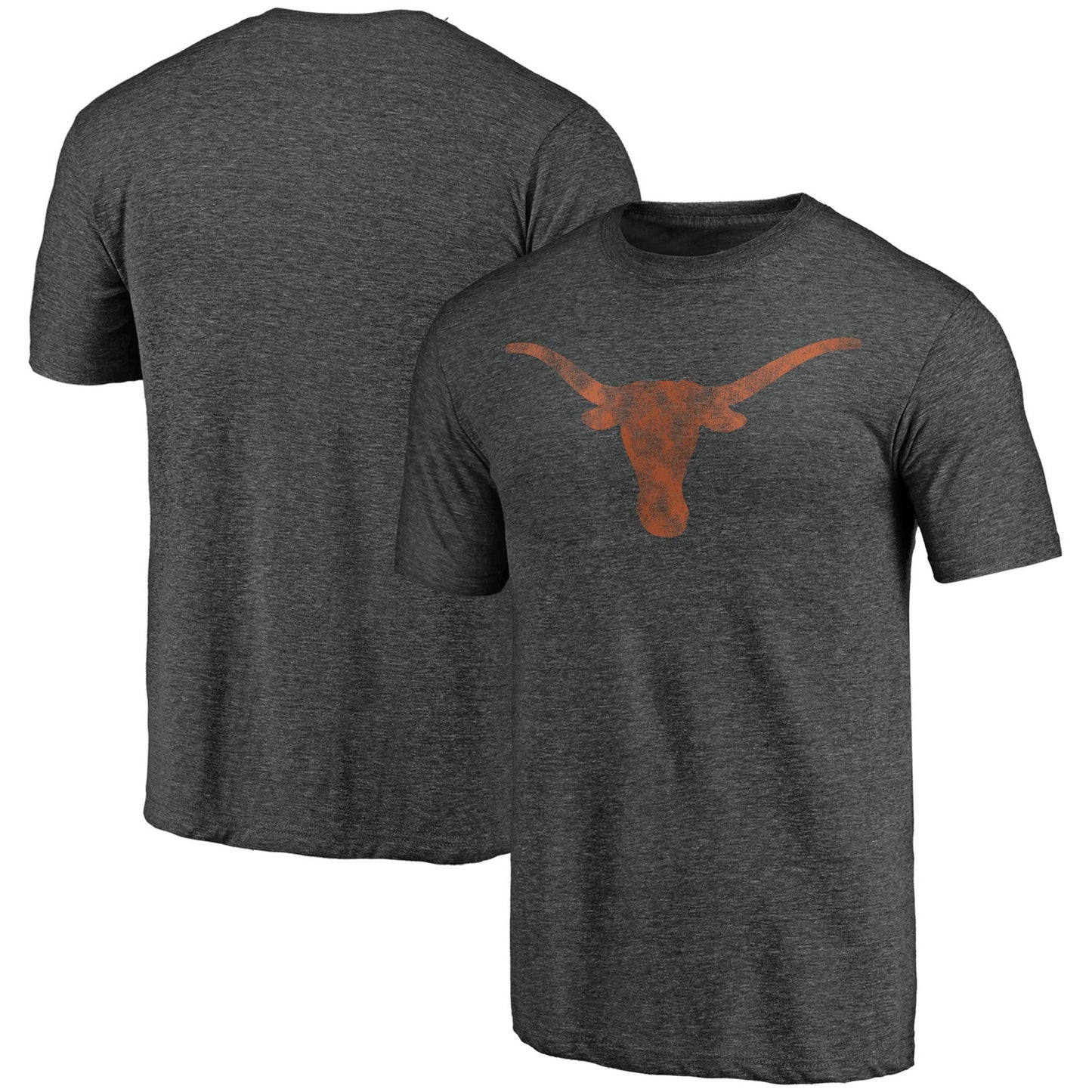 Men's Fanatics Heathered Charcoal Texas Longhorns Classic Primary Tri-Blend T-Shirt