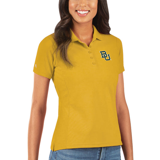 Women's Antigua Gold Baylor Bears Legacy Pique Polo