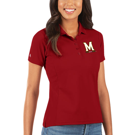 Women's Antigua Red Maryland Terrapins Legacy Pique Polo