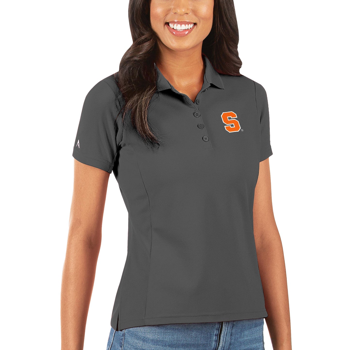 Women's Antigua Charcoal Syracuse Orange Legacy Pique Polo