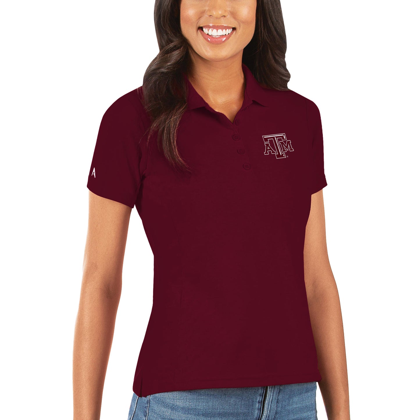 Women's Antigua Maroon Texas A&M Aggies Legacy Pique Polo