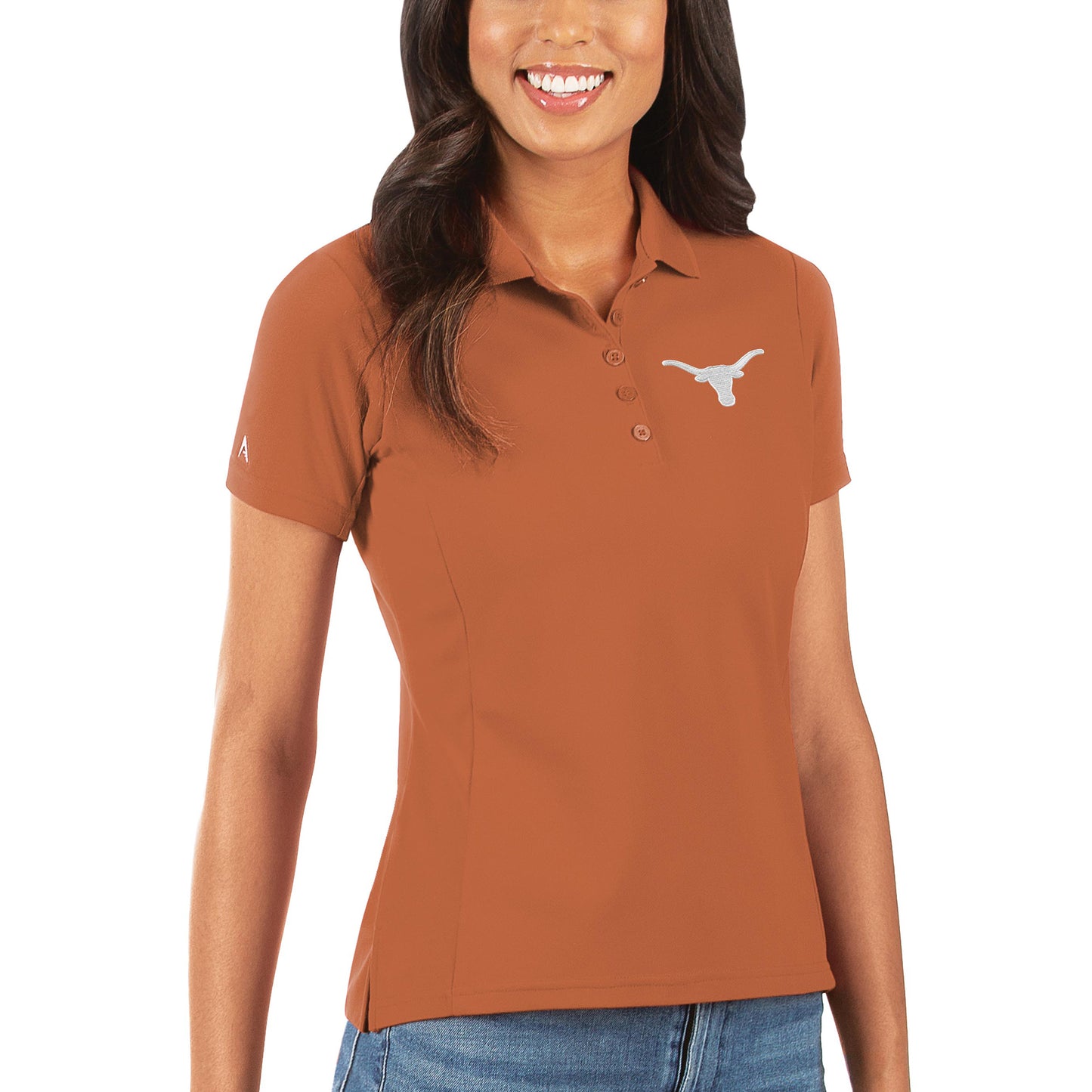 Women's Antigua Texas Orange Texas Longhorns Legacy Pique Polo