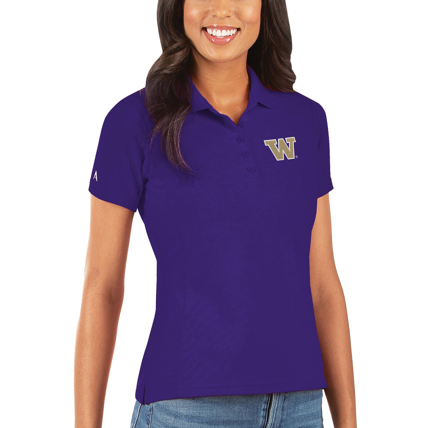 Women's Antigua Purple Washington Huskies Legacy Pique Polo