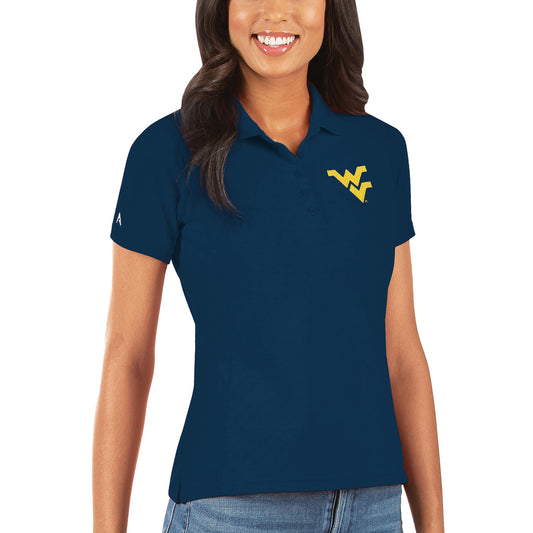 Women's Antigua Navy West Virginia Mountaineers Legacy Pique Polo