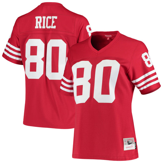 Women's Mitchell & Ness Jerry Rice Scarlet San Francisco 49ers 1990 Legacy Replica Jersey