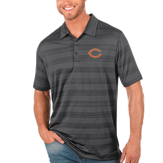 Men's Antigua Charcoal Chicago Bears Compass Polo