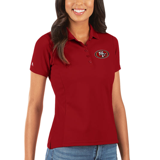 Women's Antigua Scarlet San Francisco 49ers Legacy Pique Polo