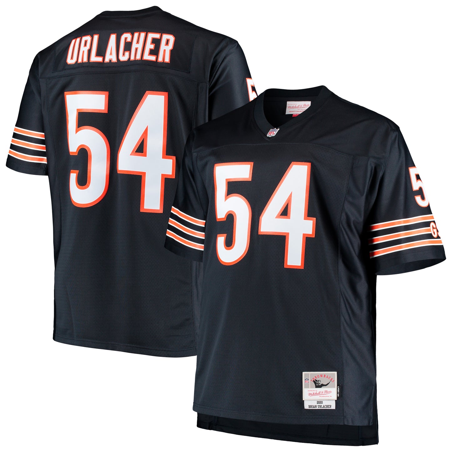 Men's Mitchell & Ness Brian Urlacher Navy Chicago Bears Big & Tall 2001 Retired Player Replica Jersey