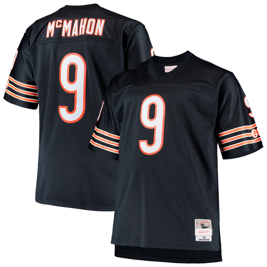 Men's Mitchell & Ness Jim McMahon Navy Chicago Bears Big & Tall 1985 Retired Player Replica Jersey