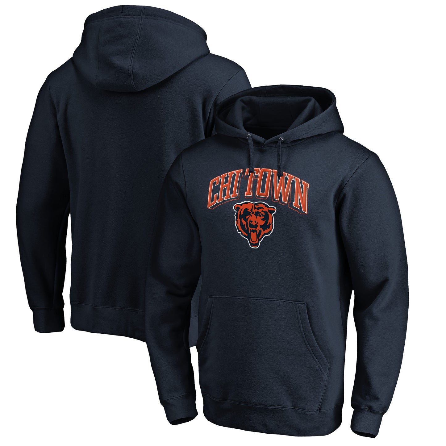 Men's Fanatics Navy Chicago Bears Hometown Fitted Pullover Hoodie