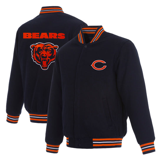 Men's JH Design Navy Chicago Bears Reversible Full-Snap Jacket