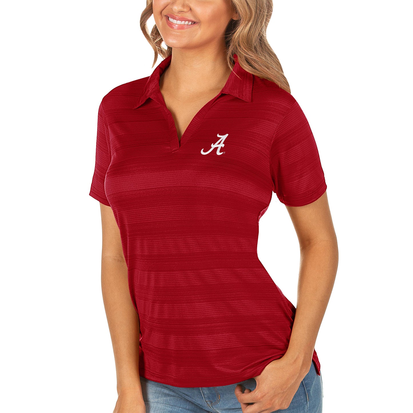 Women's Antigua Crimson Alabama Crimson Tide Compass Polo