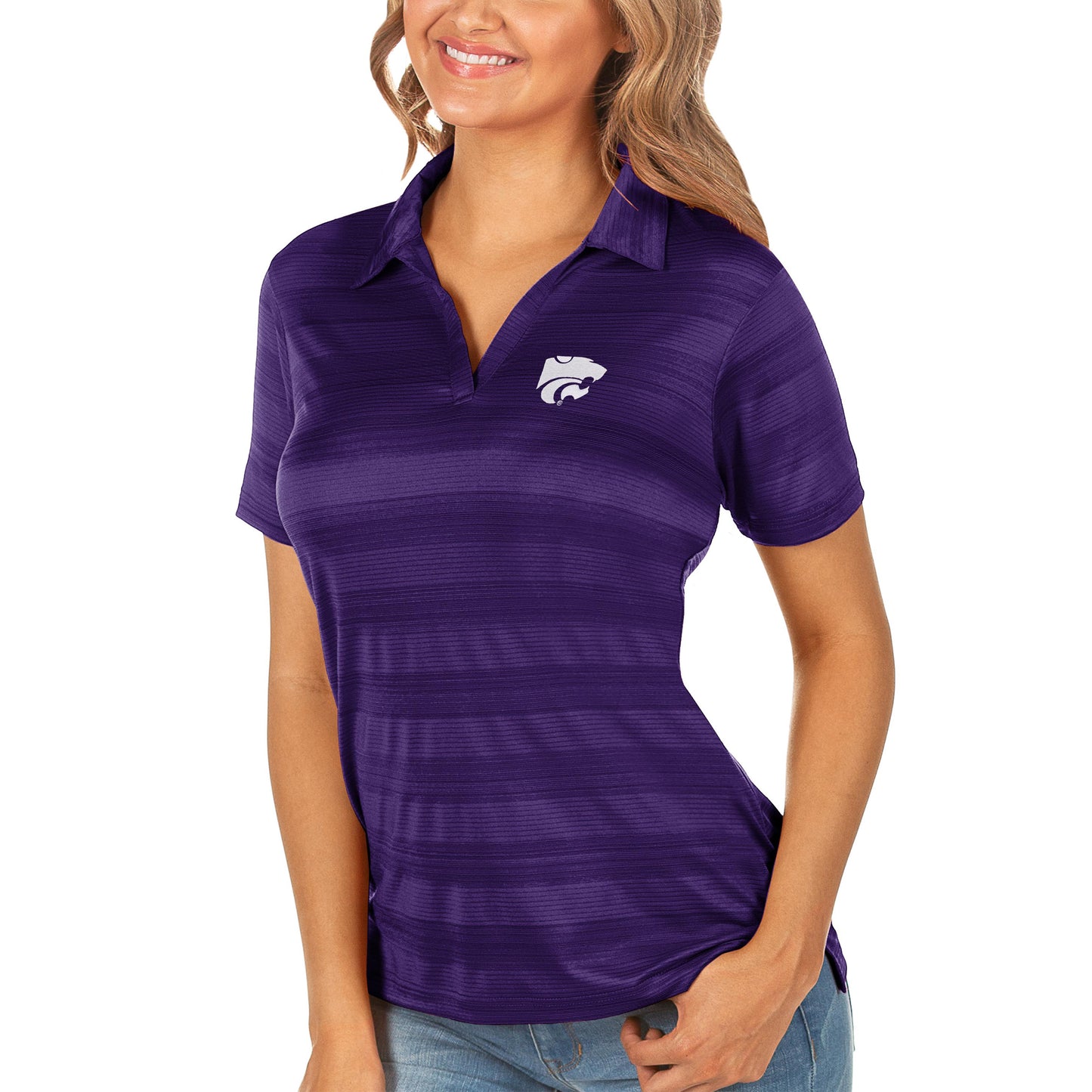 Women's Antigua Purple Kansas State Wildcats Compass Polo