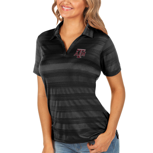 Women's Antigua Black Texas A&M Aggies Compass Polo