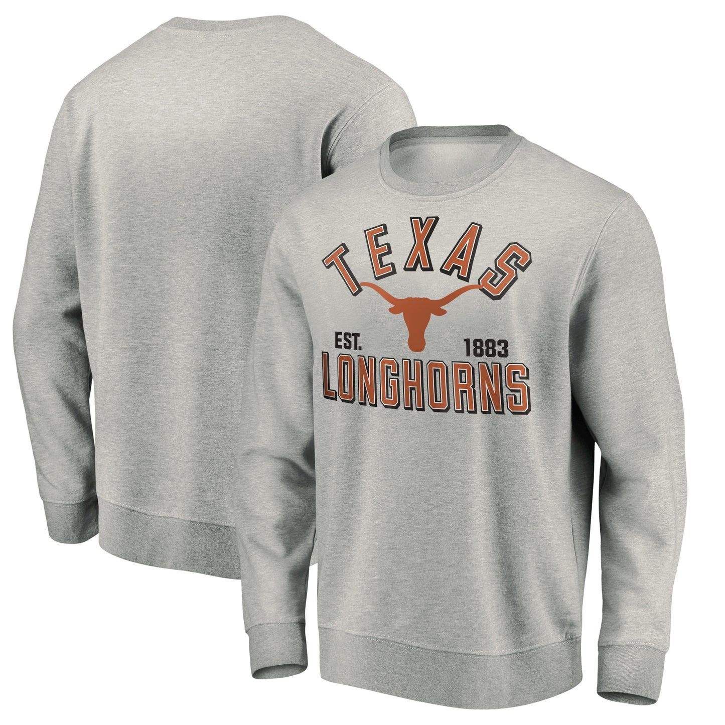 Men's Heathered Gray Texas Longhorns Standard Division Pullover Sweatshirt