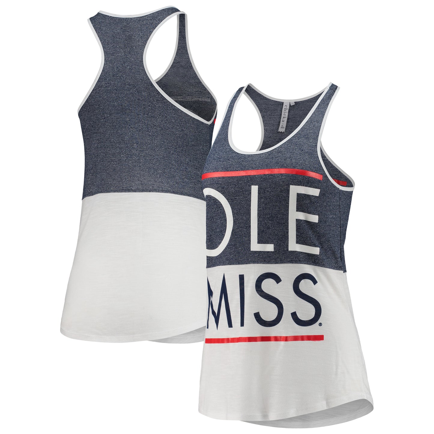 Women's chicka-d Navy Ole Miss Rebels Team Colorblock Tank Top