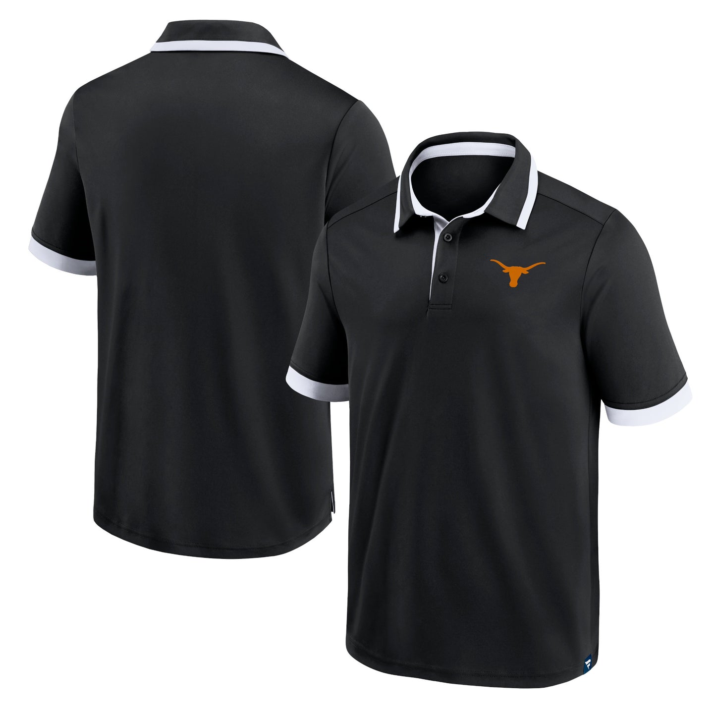 Men's Fanatics Black Texas Longhorns Color Block Polo