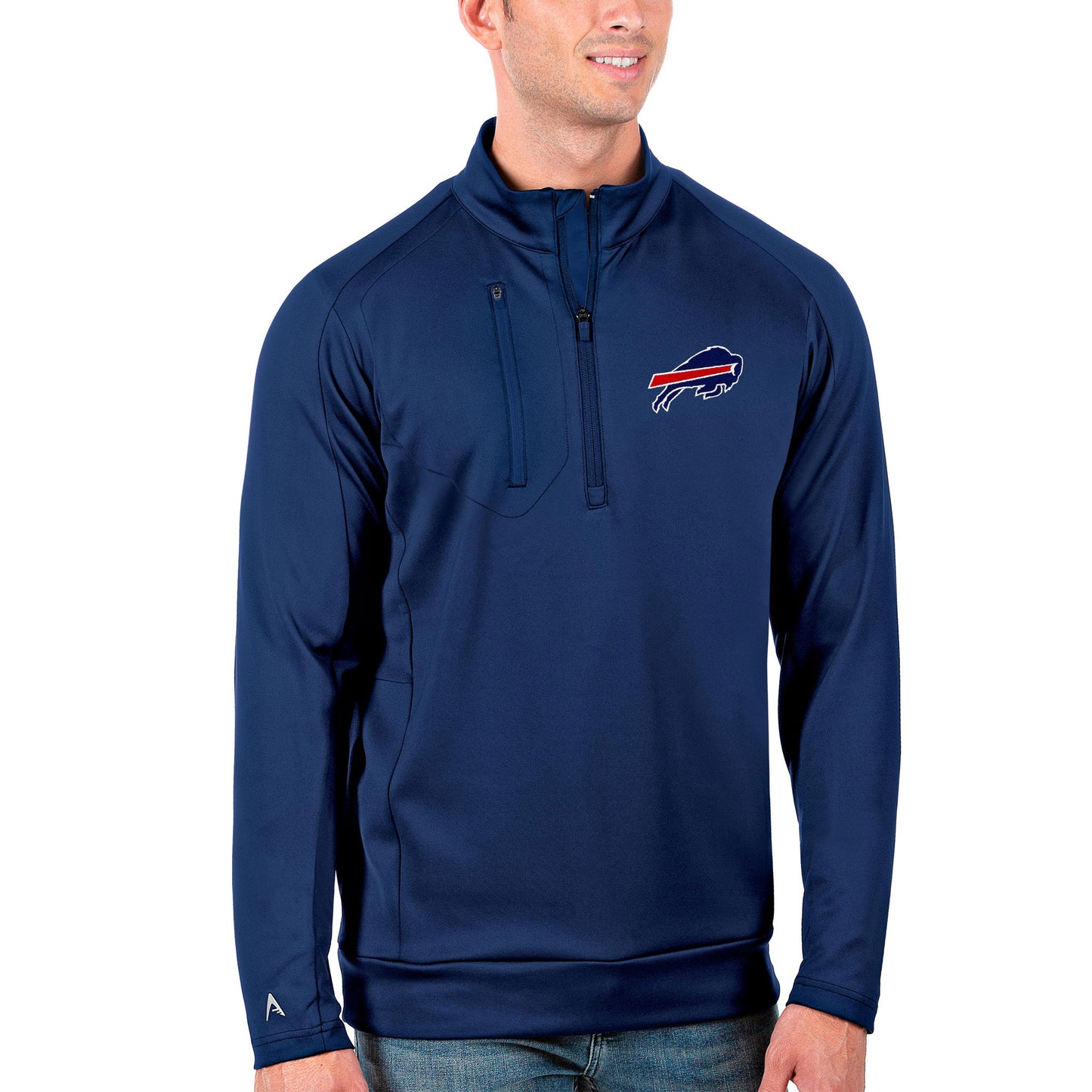 Men's Antigua Royal Buffalo Bills Big & Tall Generation Quarter-Zip Pullover Jacket