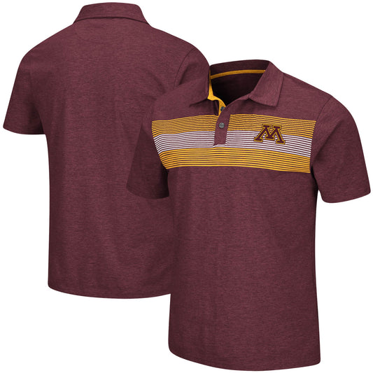 Men's Colosseum Heathered Maroon Minnesota Golden Gophers Logan Polo