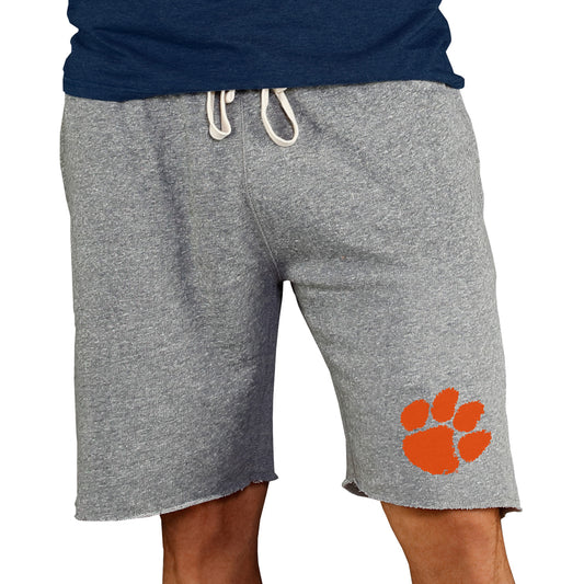 Men's Concepts Sport Gray Clemson Tigers Mainstream Terry Shorts