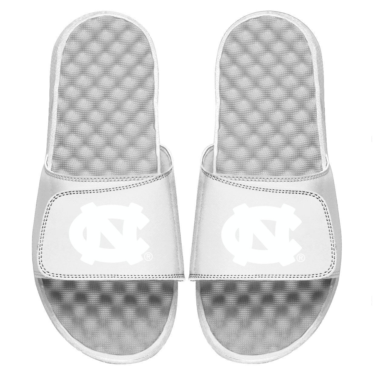 Men's ISlide White North Carolina Tar Heels Primary Tonal Logo Slide Sandals
