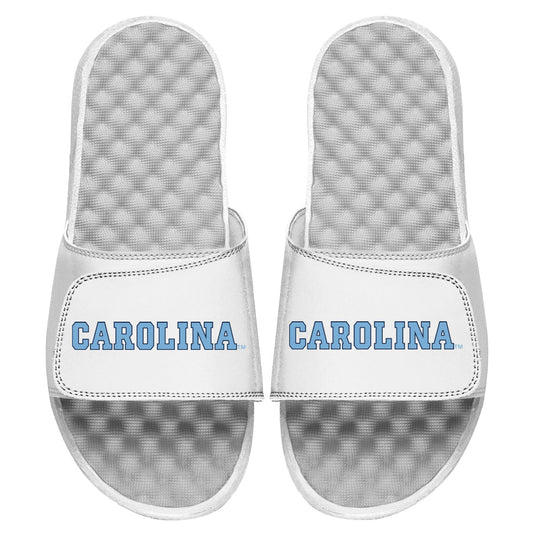 Youth ISlide White North Carolina Tar Heels Wordmark Slide Sandals