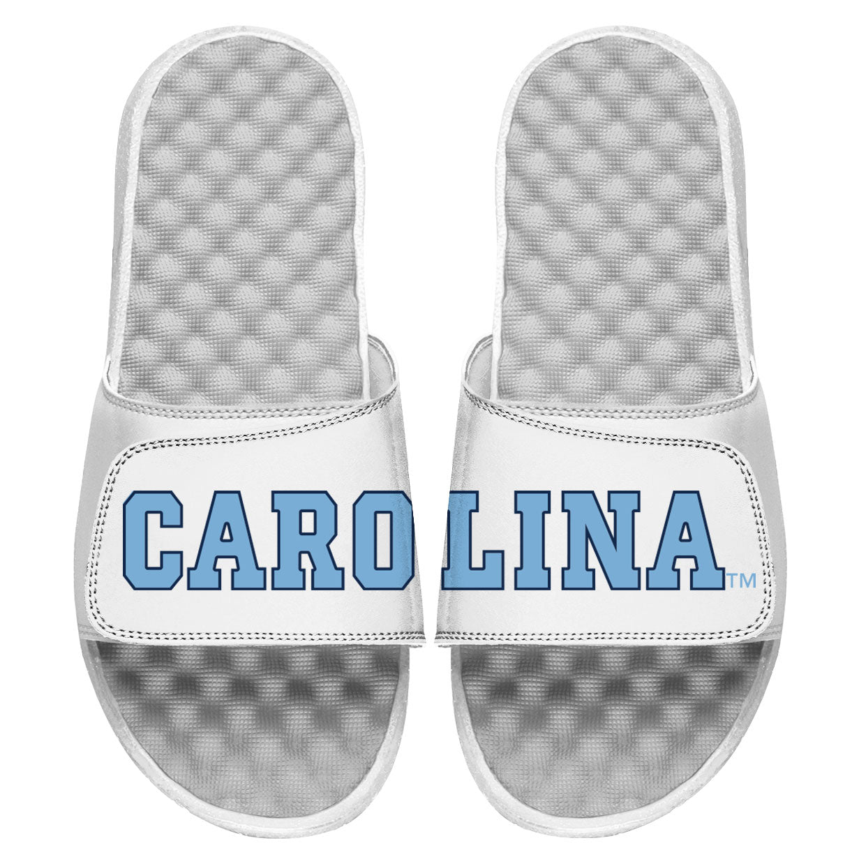 Youth ISlide White North Carolina Tar Heels Wordmark Split Slide Sandals