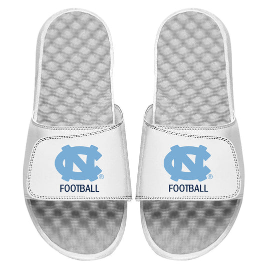 Youth ISlide White North Carolina Tar Heels Football Slide Sandals