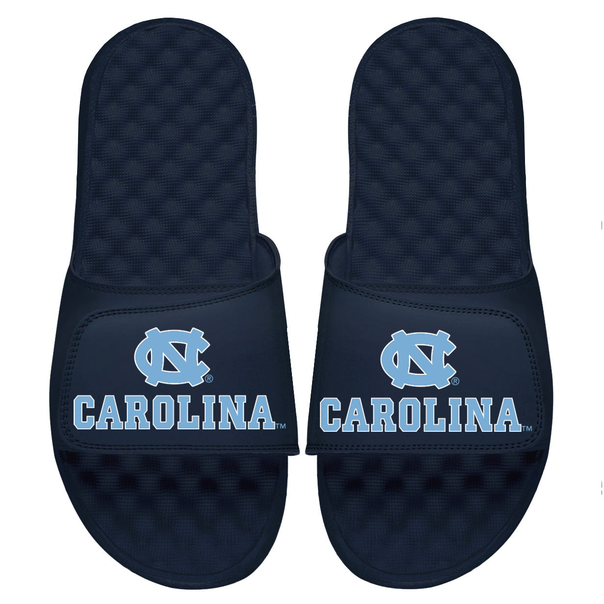 Youth ISlide Navy North Carolina Tar Heels Wordmark Logo Slide Sandals